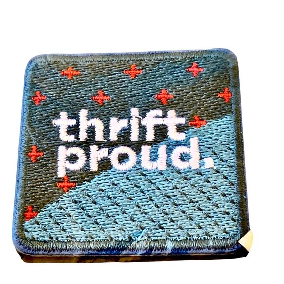 Iron On Patch Embroidered THRIFT PROUD Savers - Picture 5 of 5